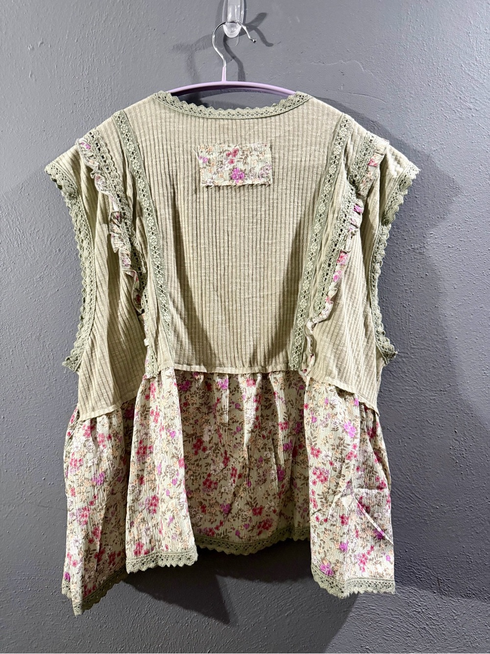 POL Olive Floral Wide-Leg Pant-Set with Pink Accents - Picture 2 of 8